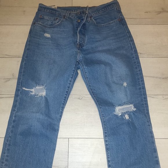 501 Levi Strauss Distressed Stretch Jeans Size 30 x 26 - Picture 4 of 5